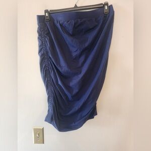 Isabel Women's Navy Blue Ruched Side Stretch Skirt Size large